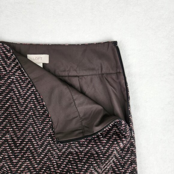 Ann Taylor Loft Womens A Line Textured Skirt Size 2 Herringbone Black Purple - Picture 4 of 7